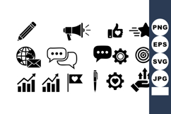 Business Communication Marketing Social Media Icons Vector S Product Image 1