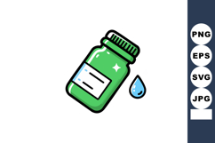 Green medicine bottle with water drop icon vector illustrati Product Image 1