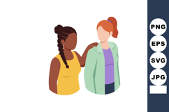 Supportive friendship between two diverse women with hand on Product Image 1