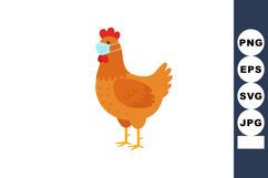 Chicken wearing medical face mask preventing disease transmi Product Image 1