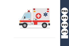 Ambulance emergency medical vehicle with red cross and star Product Image 1