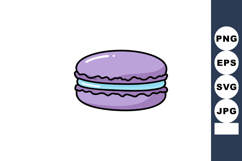 Purple Macaron Sweet Dessert Illustration Vector Graphic Des Product Image 1