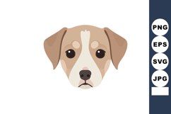 Dog face vector illustration with brown and beige colors sim Product Image 1