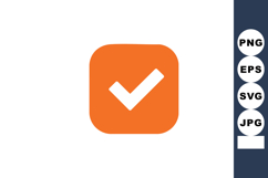 Orange Checkmark Icon Symbol for Confirmation and Success Ve Product Image 1