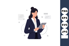 Businesswoman using tablet digital device in professional wo Product Image 1