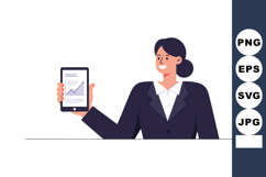 Businesswoman showing tablet with graph chart in professiona Product Image 1