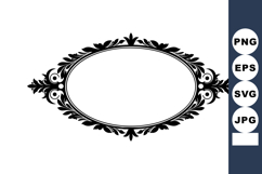 Ornate vintage oval frame with intricate floral and leaf dec Product Image 1