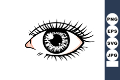 Human eye detailed vector illustration with eyelashes and ir Product Image 1