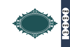 Ornate vintage frame with decorative floral elements in teal Product Image 1