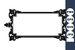Decorative vintage black frame ornament with intricate flora Product Image 1
