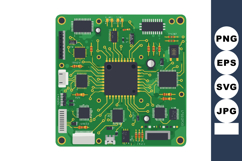 Printed circuit board with integrated circuits and electroni Product Image 1