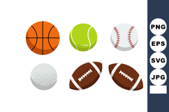 Various sports balls including basketball tennis baseball go Product Image 1