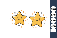 Cute smiling cartoon stars with decorative sparkles vector i Product Image 1