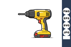 Yellow cordless drill with black accents power tool vector i Product Image 1