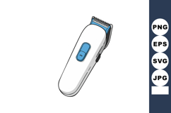 Electric hair clipper with blue accents and white body vecto Product Image 1