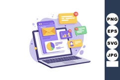 Laptop with digital notifications and email alerts for busin Product Image 1