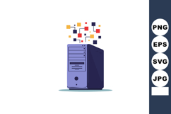 Computer server with colorful data blocks digital informatio Product Image 1
