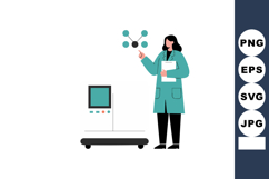 Female scientist analyzing molecular structure with laborato Product Image 1