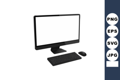 Desktop computer monitor keyboard and mouse vector illustrat Product Image 1