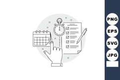 Time management concept with checklist calendar stopwatch an Product Image 1