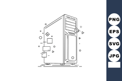 Computer desktop tower with abstract geometric elements vect Product Image 1