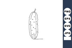 Cucumber vegetable outline line art healthy fresh natural fo Product Image 1