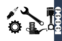 Automotive Engine Parts Wrench Spark Plug Vector Illustratio Product Image 1