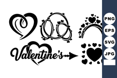 Valentine Hearts Love Symbols Collection Vector Product Image 1