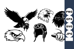 Eagle Head Flying Vector With Pilot Helmet Product Image 1