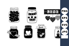 Love Heart Jars Collection Romantic Elements Product Image 1