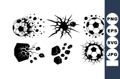 Soccer Ball Impact Crash Explosion Vector Illustration Product Image 1