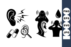 Ear Pain Headache Tinnitus Treatment Vector Illustration Product Image 1