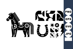 Tribal Style Horse Vector Illustration Geometric Design Product Image 1