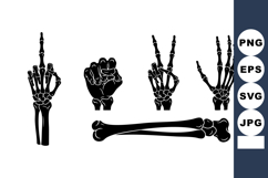 Skeleton Hand Gestures and Arm Bones Vector Product Image 1