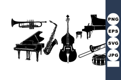 Vintage Classic Musical Instruments Vector Set Product Image 1