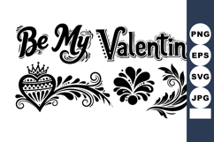 Valentine Decorative Heart Crown Floral Vector Illustration Product Image 1