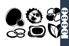 Set Six Black White Abstract Geometric Shapes Vector Product Image 1