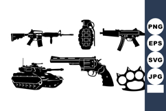 Military Weapons Vector Illustration Set Product Image 1