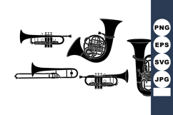 Brass Musical Instruments Collection Vector Product Image 1