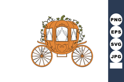 Pumpkin Carriage Fairy Tale Vehicle with Ornate Windows and Product Image 1