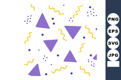Abstract geometric pattern with purple triangles and yellow Product Image 1