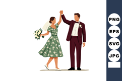 Bride and groom dancing wedding celebration bride in green f Product Image 1