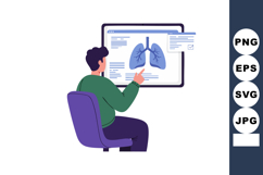 Man analyzing lung health data on digital screen medical tec Product Image 1