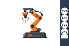 Industrial robotic arm with drill attachment for automated m Product Image 1