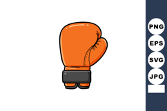 Orange boxing glove vector illustration with black wrist str Product Image 1