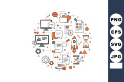 Business productivity and project management icons with comp Product Image 1