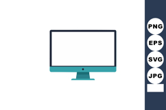 Computer monitor screen technology flat modern design with t Product Image 1