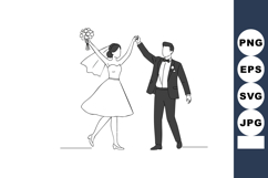 Bride and Groom Dancing Together at Wedding Celebration Hold Product Image 1