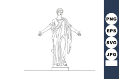 Roman statue vector outline of classical ancient figure with Product Image 1