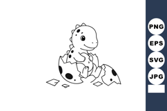 Baby dinosaur hatching from spotted egg cute prehistoric rep Product Image 1